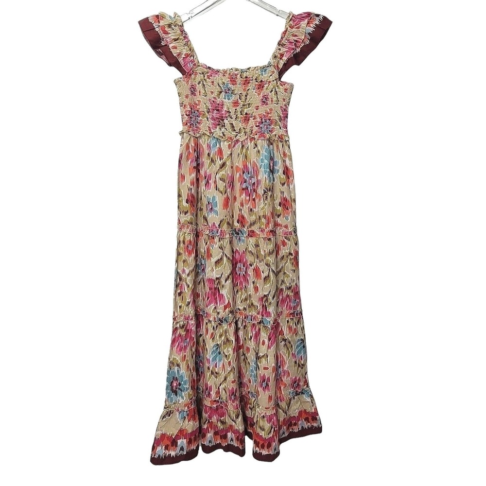 House of Harlow 1960 Zoey Bohemian Tiered Maxi Dress M Floral Smocked‎ Cottage